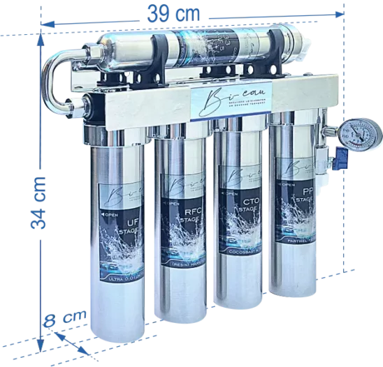 5-traps-Bi-eau-waterzuivering-in-stainless-steel-afmetingen-34-cm-hoog-39-cm-breed-8-cm-diep