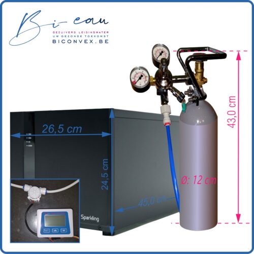 Dispenser-Cold-en-Sparkling-Vizio-met-2kg-co2-fles-drukventiel-en-debietmeter