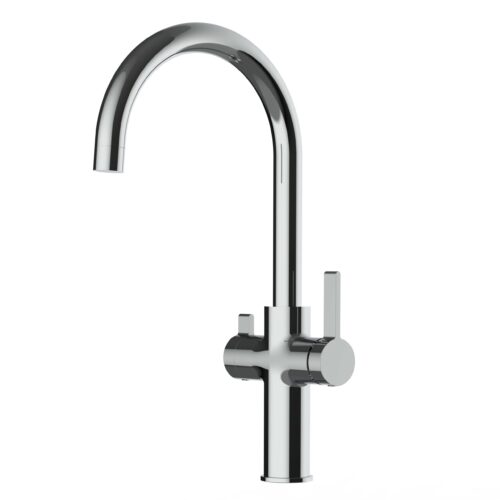 3-wegkraan-gezuiverd-water-messing- Boog-Chroom-Vizio