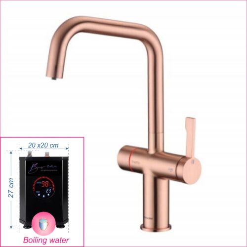 Kraan-RVS-voor-Heet-gefilterd-water-in-Hoekvorm-uitvoering-Copper-Pink